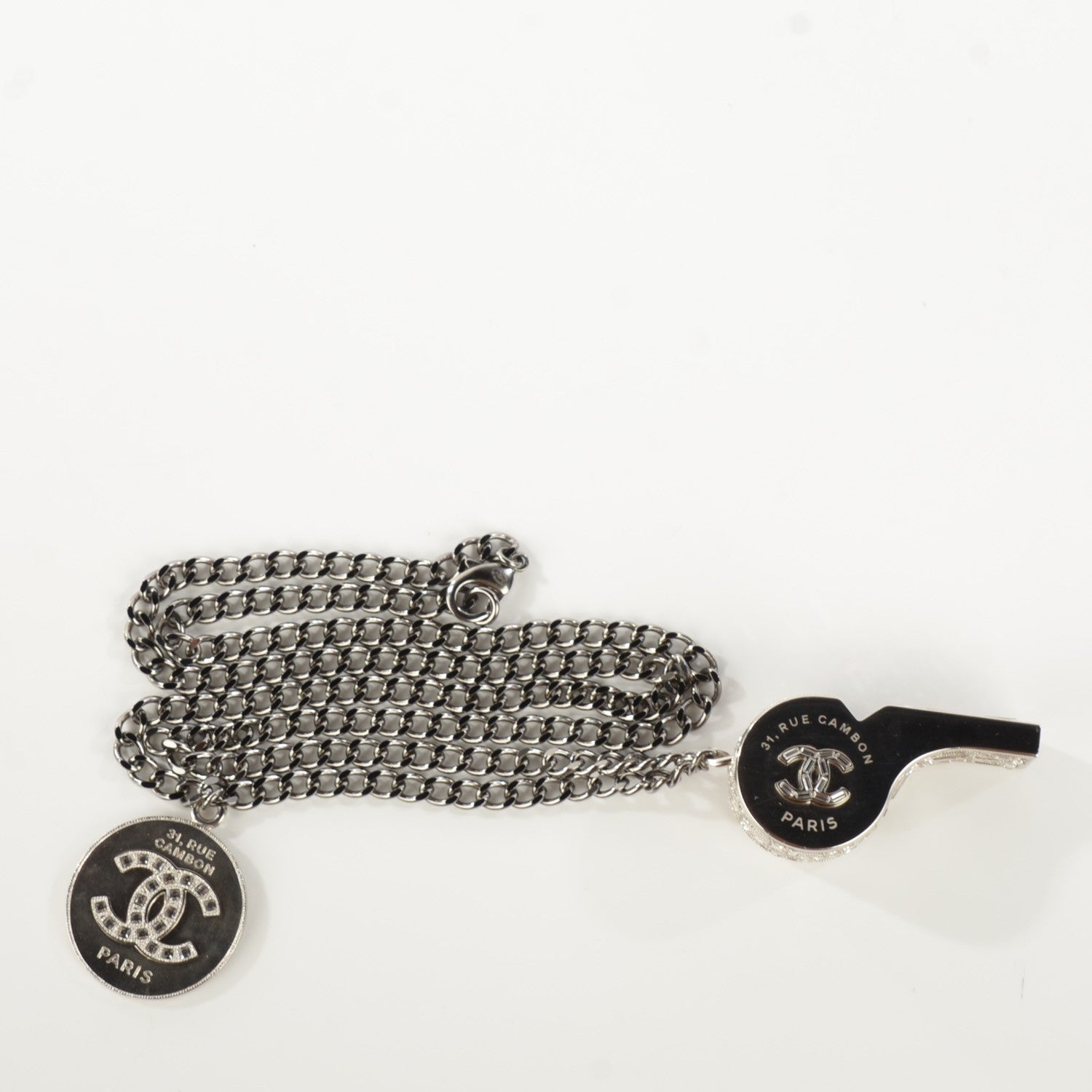 Chanel Crystal CC Whistle Pendant Necklace 6 of 8