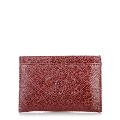 Chanel Caviar Timeless CC Card Holder Burgundy 1 of 8