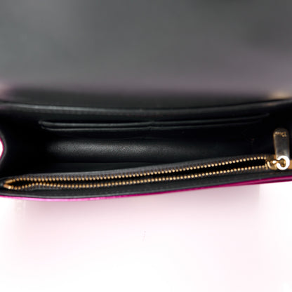 Christian Dior Patent Micro-Cannage Diorama Wallet on Chain Pouch Fuchsia 5 of 10