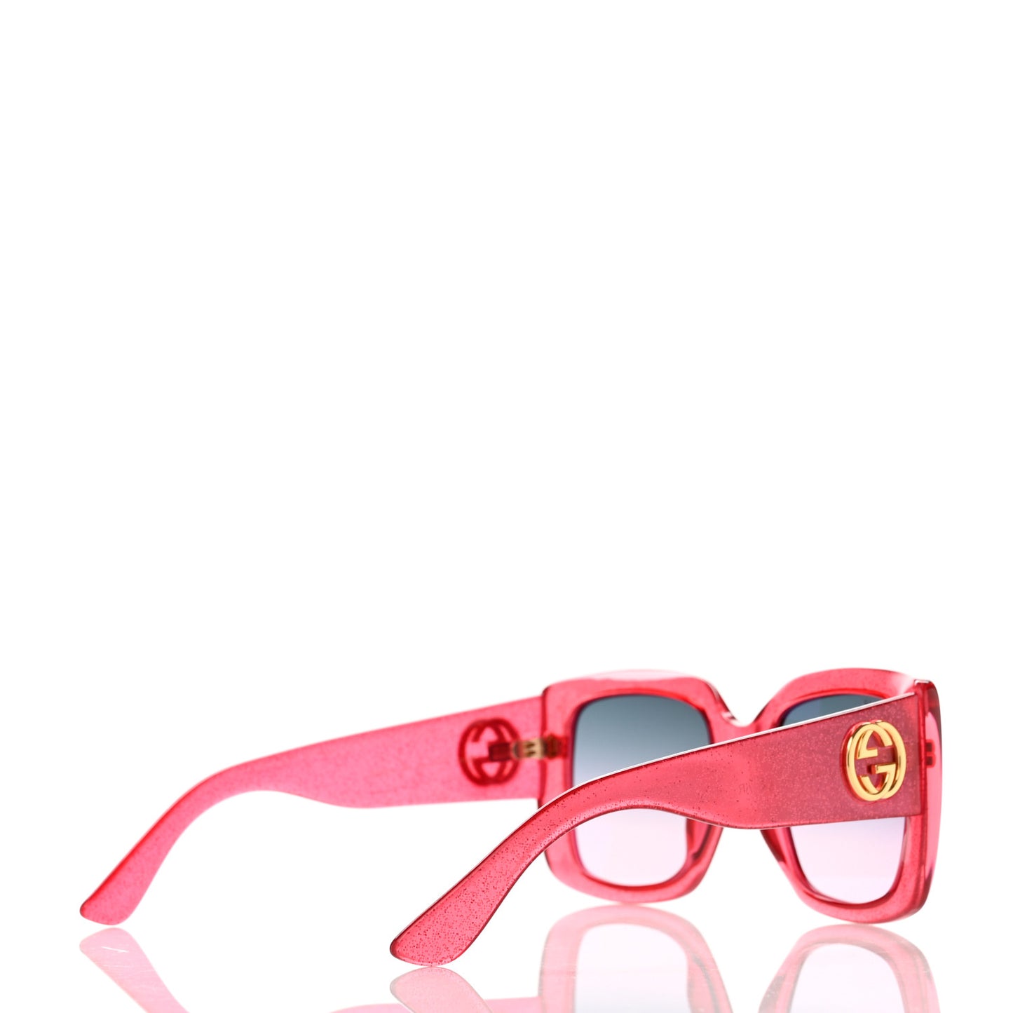 Acetate Square Frame Glitter GG0141S Sunglasses Pink