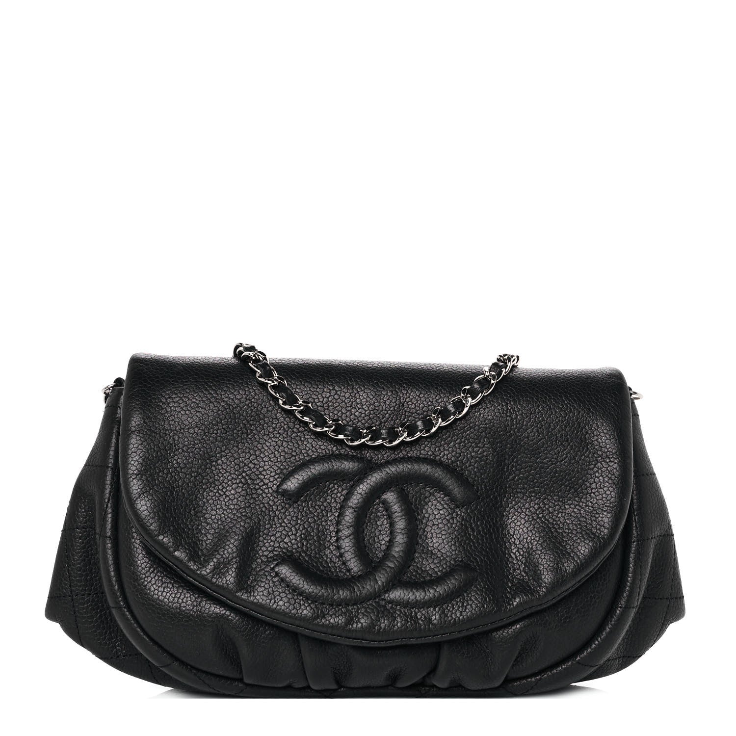 Chanel Caviar Half Moon Wallet On Chain WOC Black 1 of 11