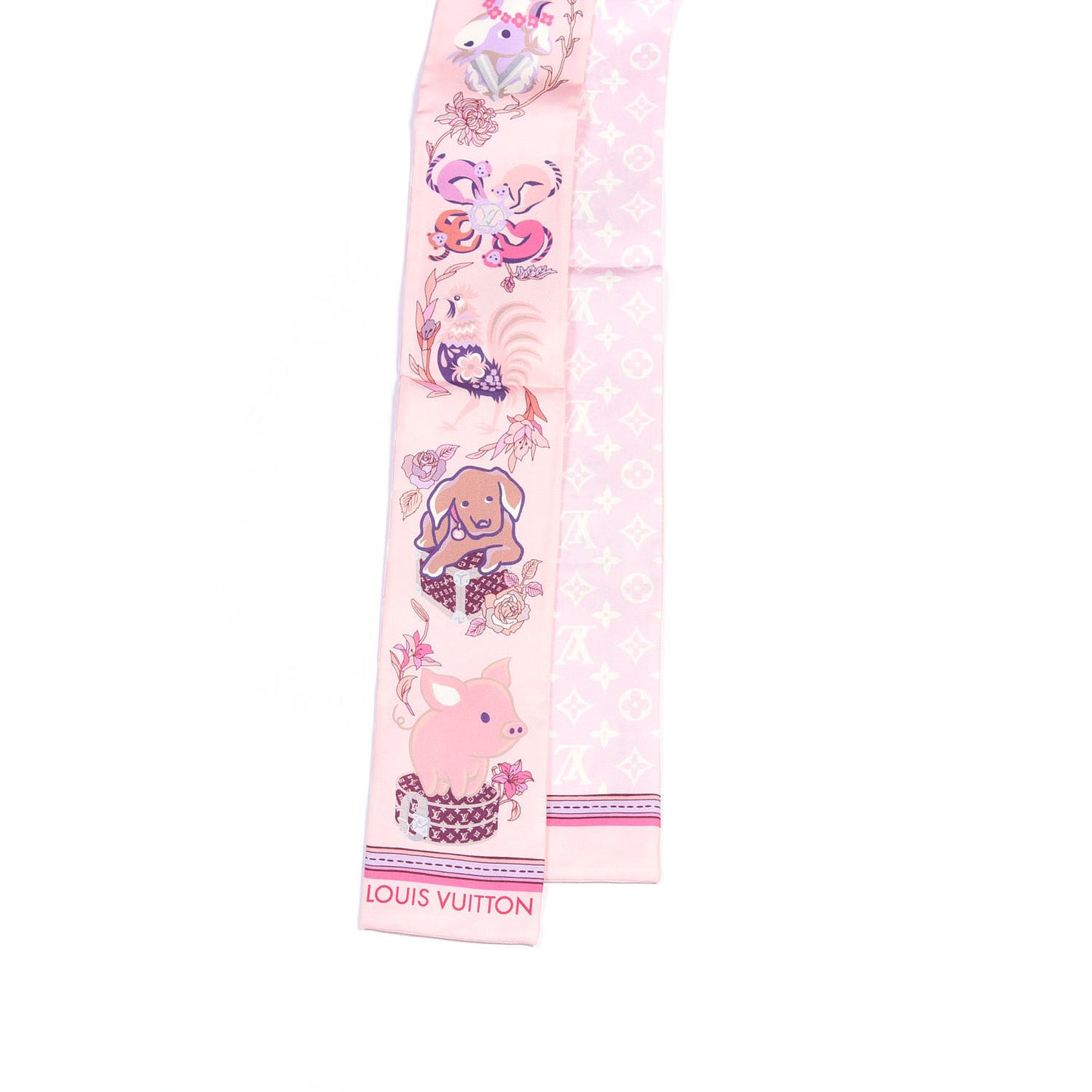 Silk Monogram Superstition Bandeau Light Pink