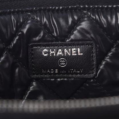 Chanel Perforated Lambskin Quilted Large Zip Pouch Black 6 of 9