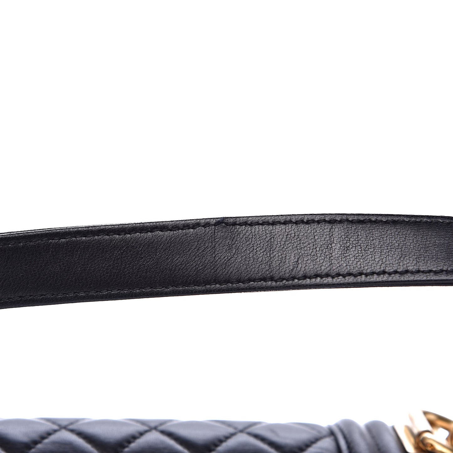 Lambskin Quilted Small Boy Flap Black