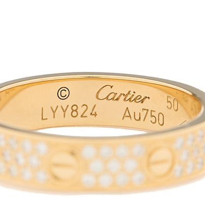 Cartier 18K Yellow Gold Diamond 4mm LOVE Wedding Paved Band Ring 50 5.25 4 of 4