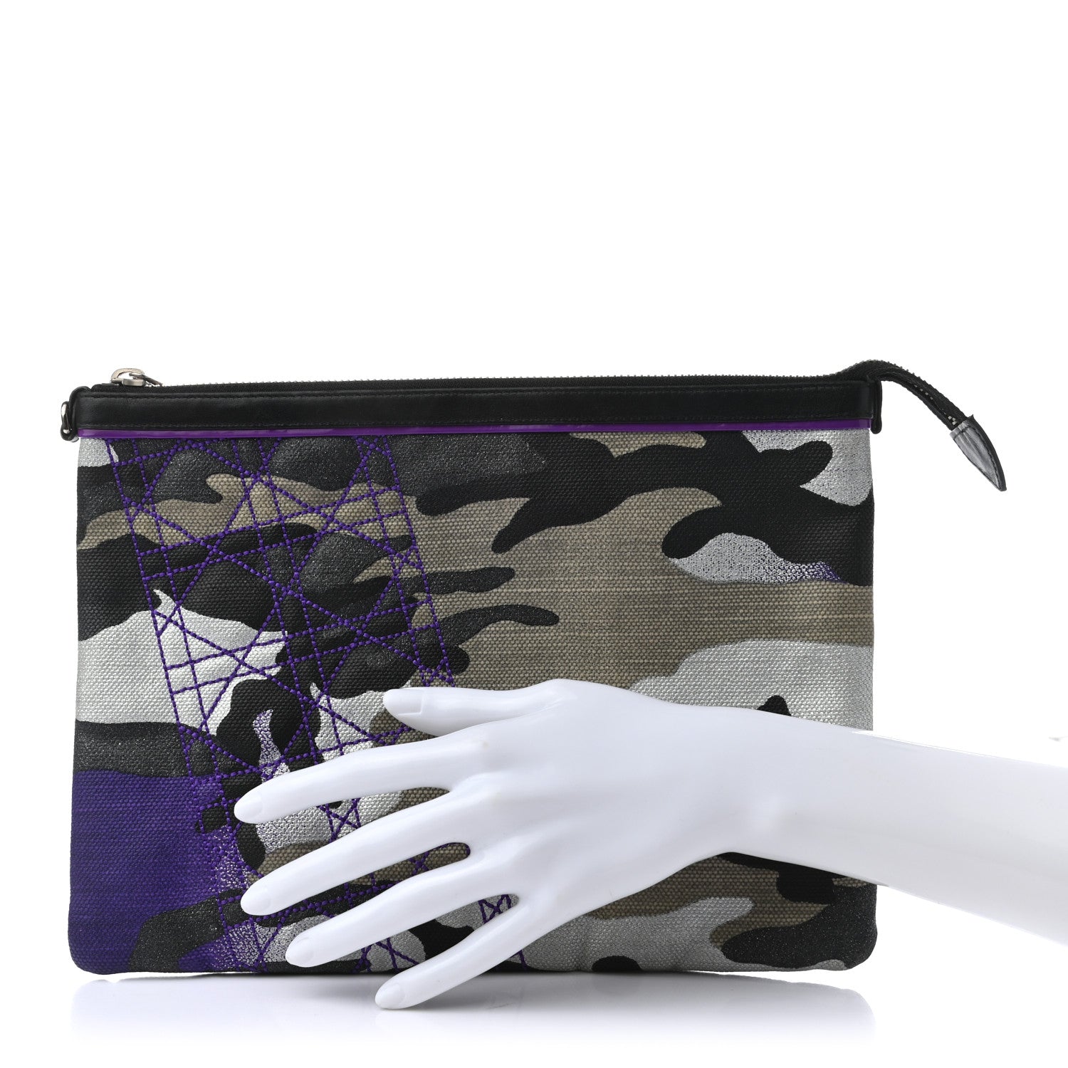 Christian Dior Canvas Camouflage Anselm Reyle Zip Pouch 2 of 7