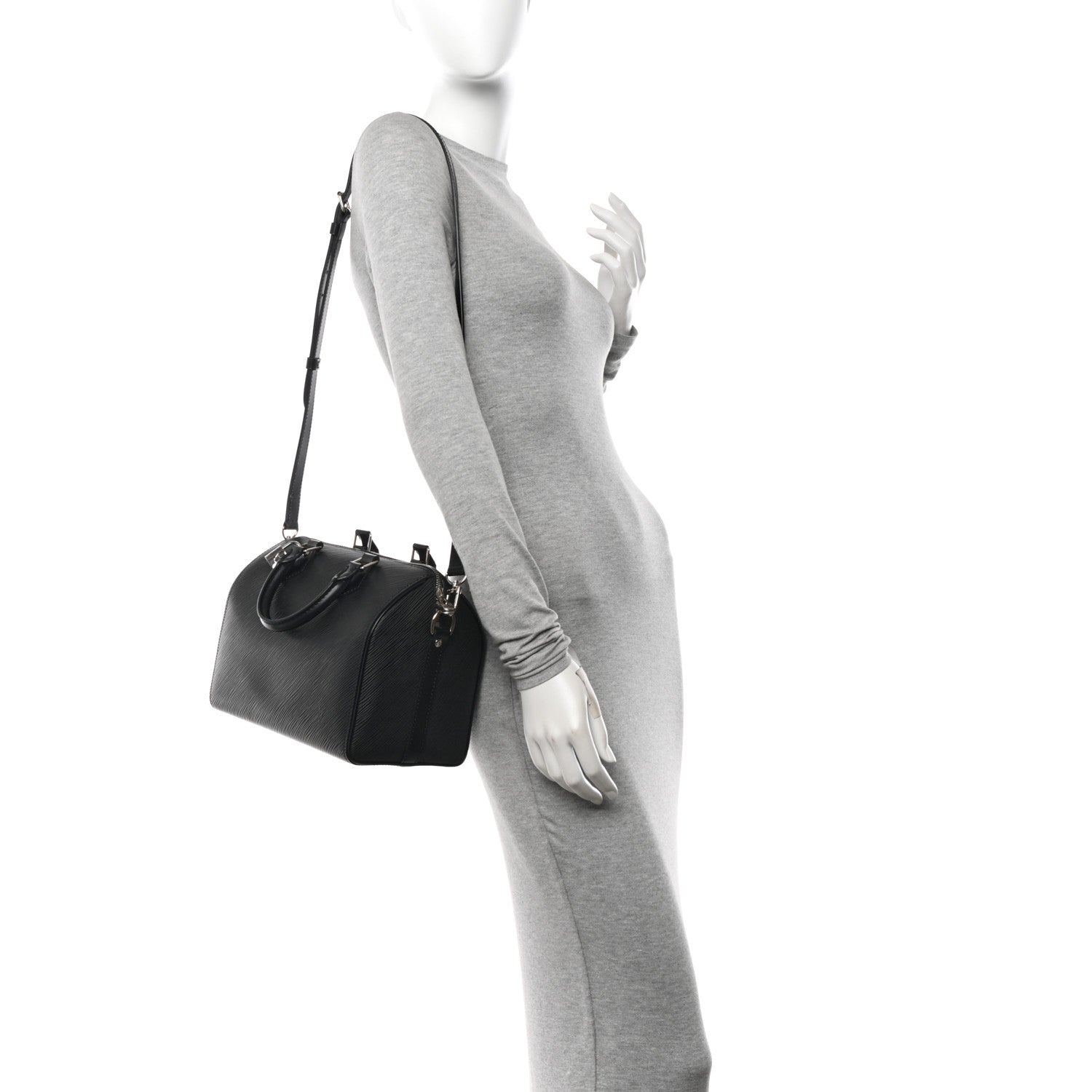 Louis Vuitton Epi Speedy Bandouliere 25 Black 2 of 12