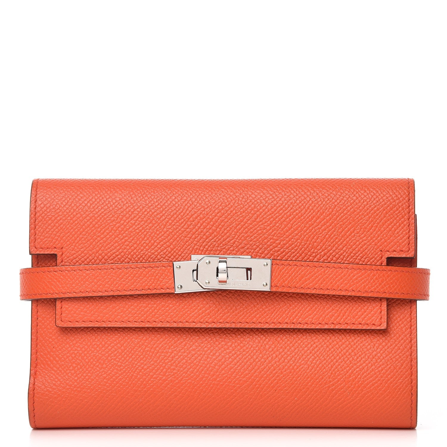 Hermes Epsom Medium Kelly Wallet Orange Poppy 1 of 10