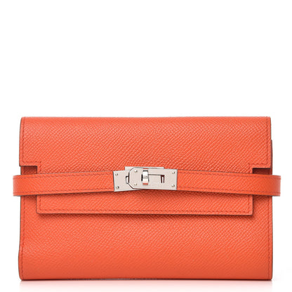 Hermes Epsom Medium Kelly Wallet Orange Poppy 1 of 10