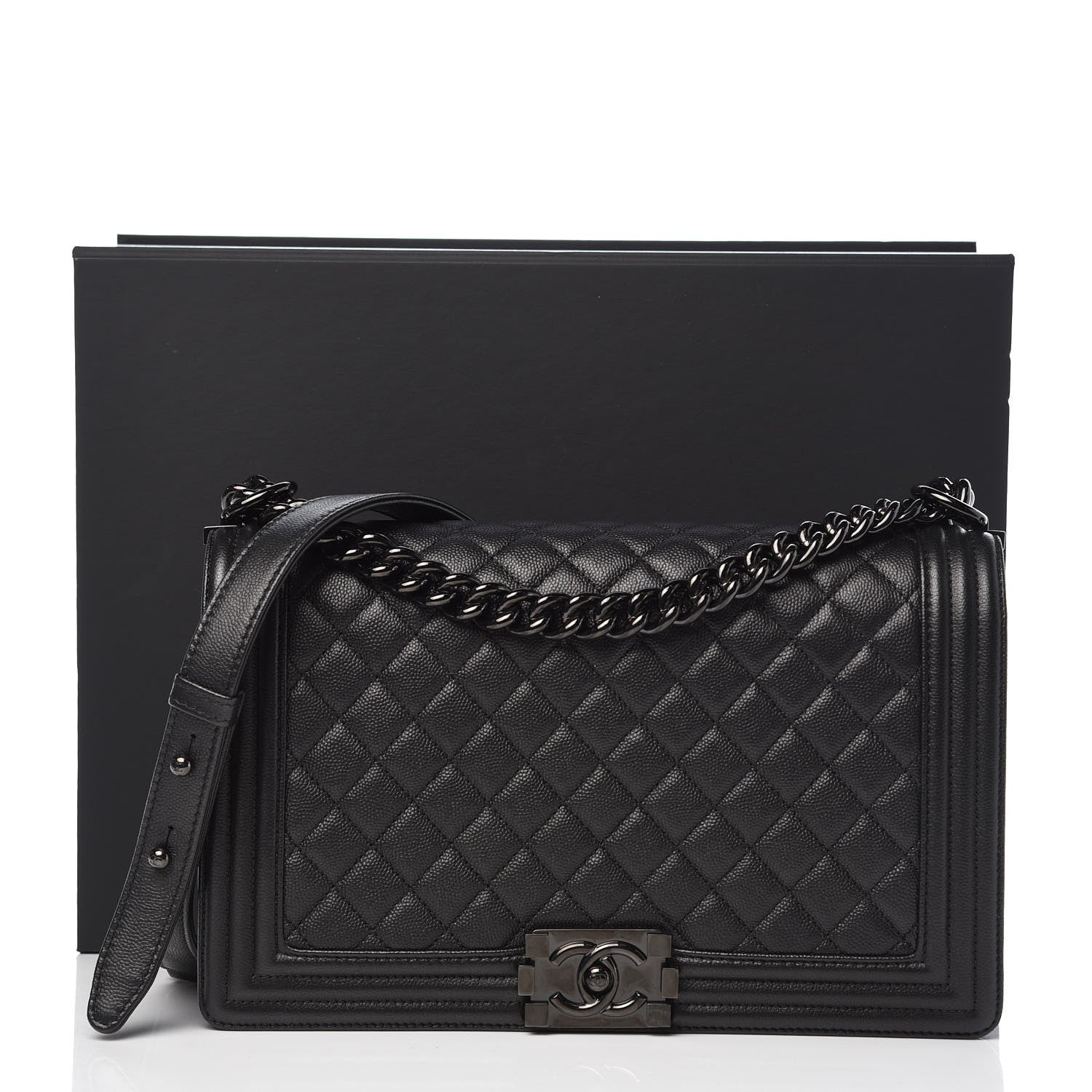 Chanel Caviar Quilted New Medium Boy Flap So Black 8 of 8