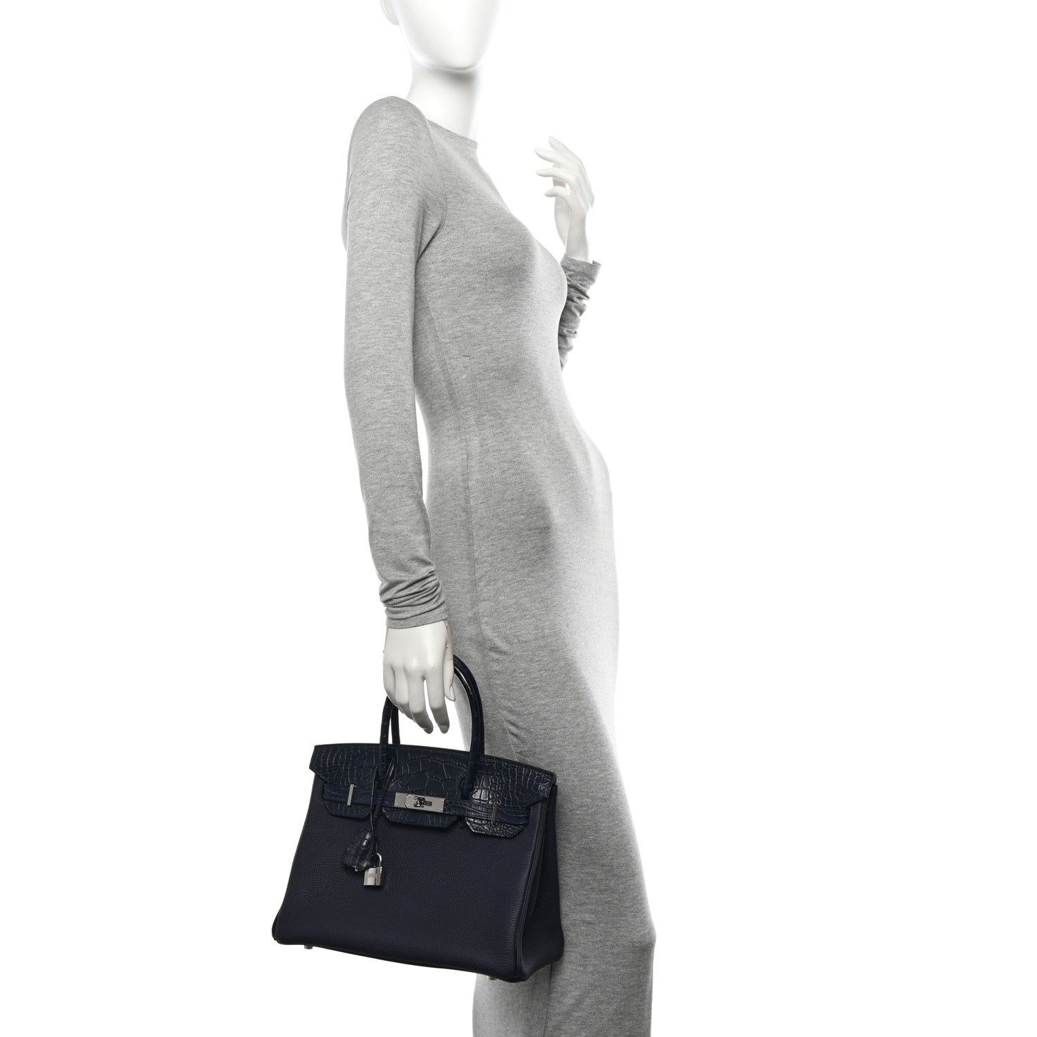 Hermes Togo Matte Alligator Birkin Touch 30 Bleu Nuit Bleu Indigo 2 of 13