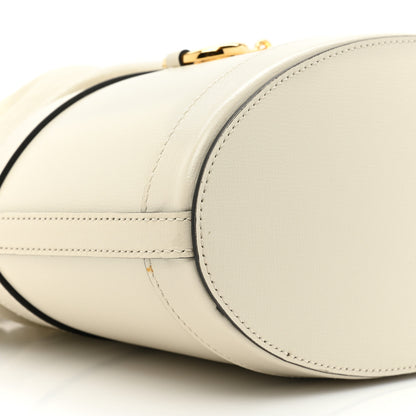 Gucci Azalea Sakai Calfskin Horsebit 1955 Drawstring Bucket Bag Mystic White 9 of 10
