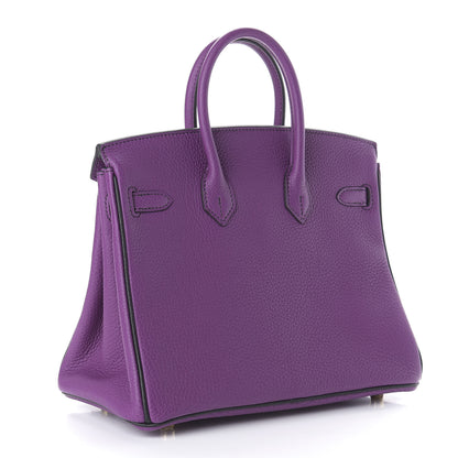 Hermes Togo Horseshoe Birkin 25 Anemone Black 3 of 10