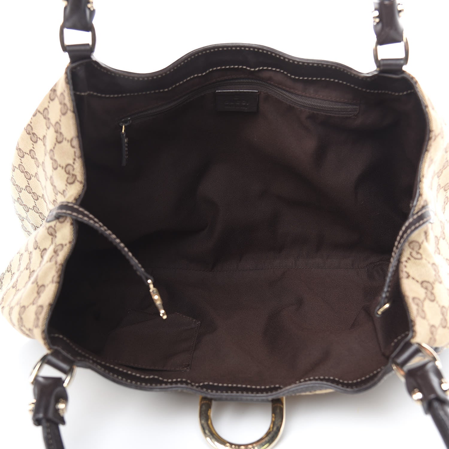 Gucci Monogram Large D Gold Hobo Dark Brown 5 of 16