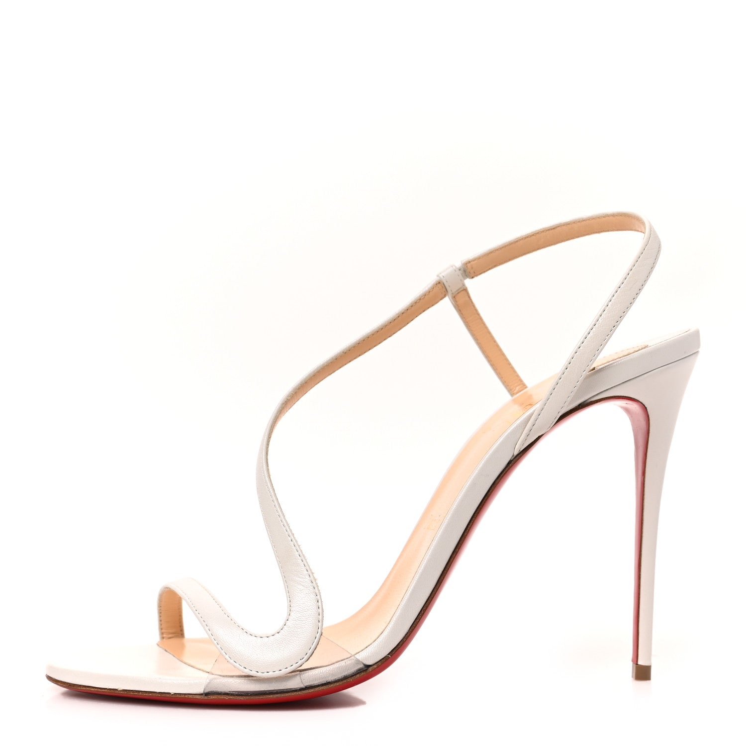 Christian Louboutin Nappa Rosalie 100 Sandals 41.5 Bianco 1 of 8