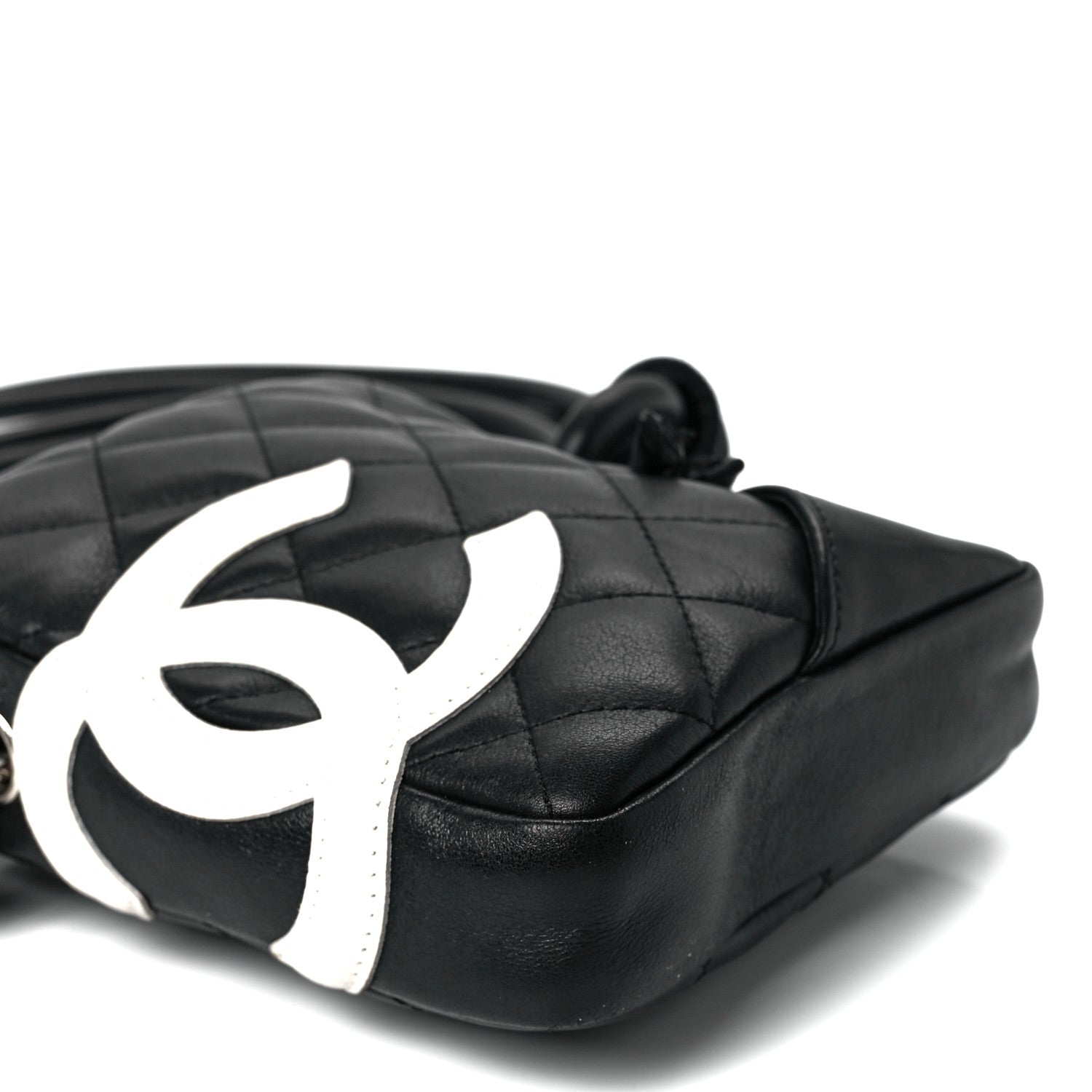 Chanel Calfskin Quilted Small Cambon Messenger Black White 10 of 11