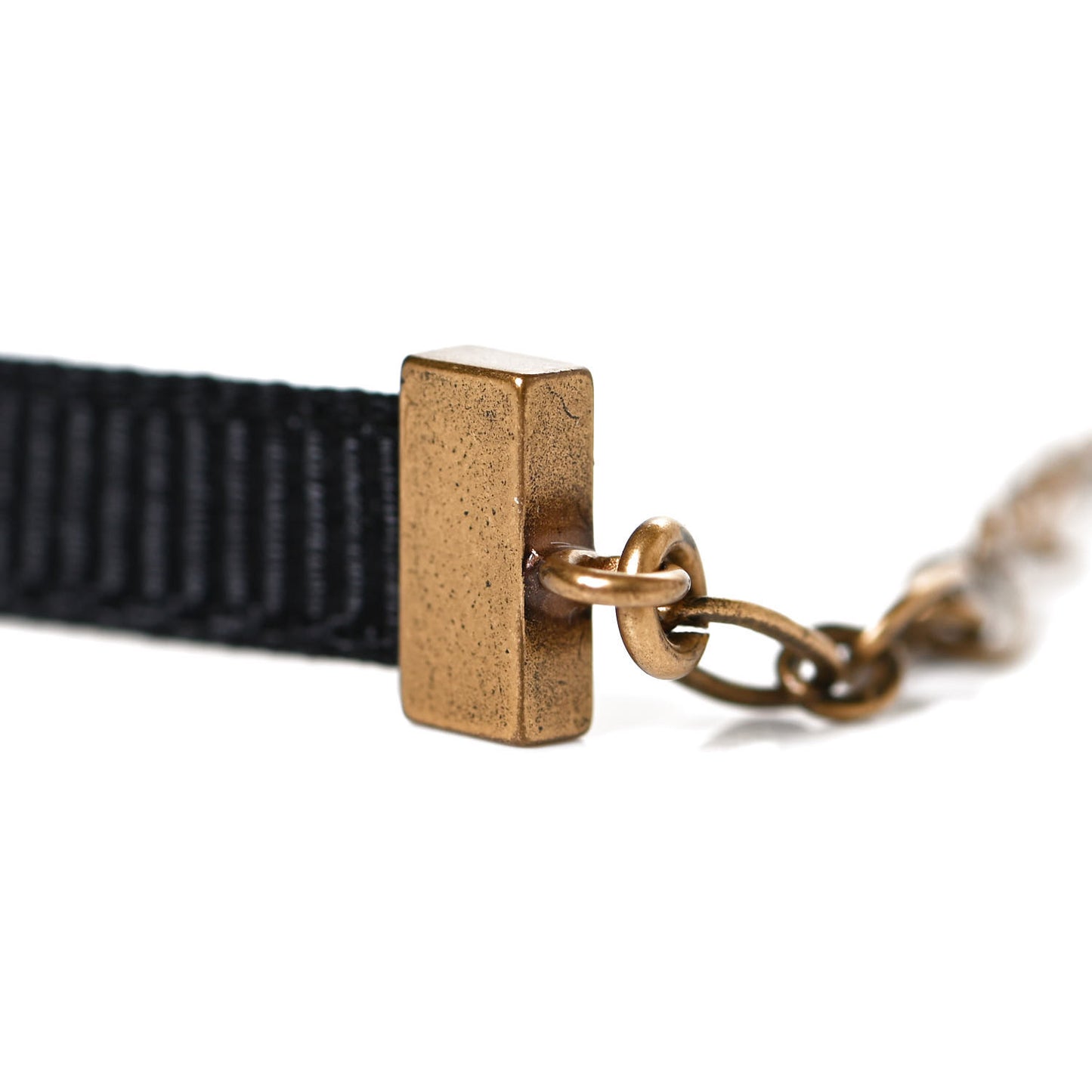 Grosgrain Ribbon J'Adior Logo Choker Necklace Black