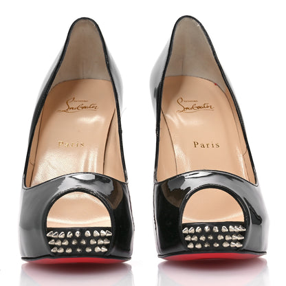 Christian Louboutin Patent New Very Prive Spikes 120 Pumps 40.5 Black 3 of 10