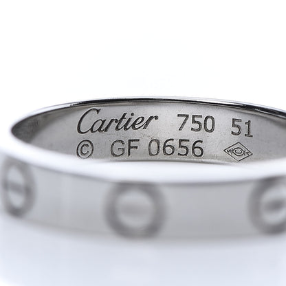 Cartier 18K White Gold 3.5mm LOVE Wedding Band Ring 51 5.75 4 of 5