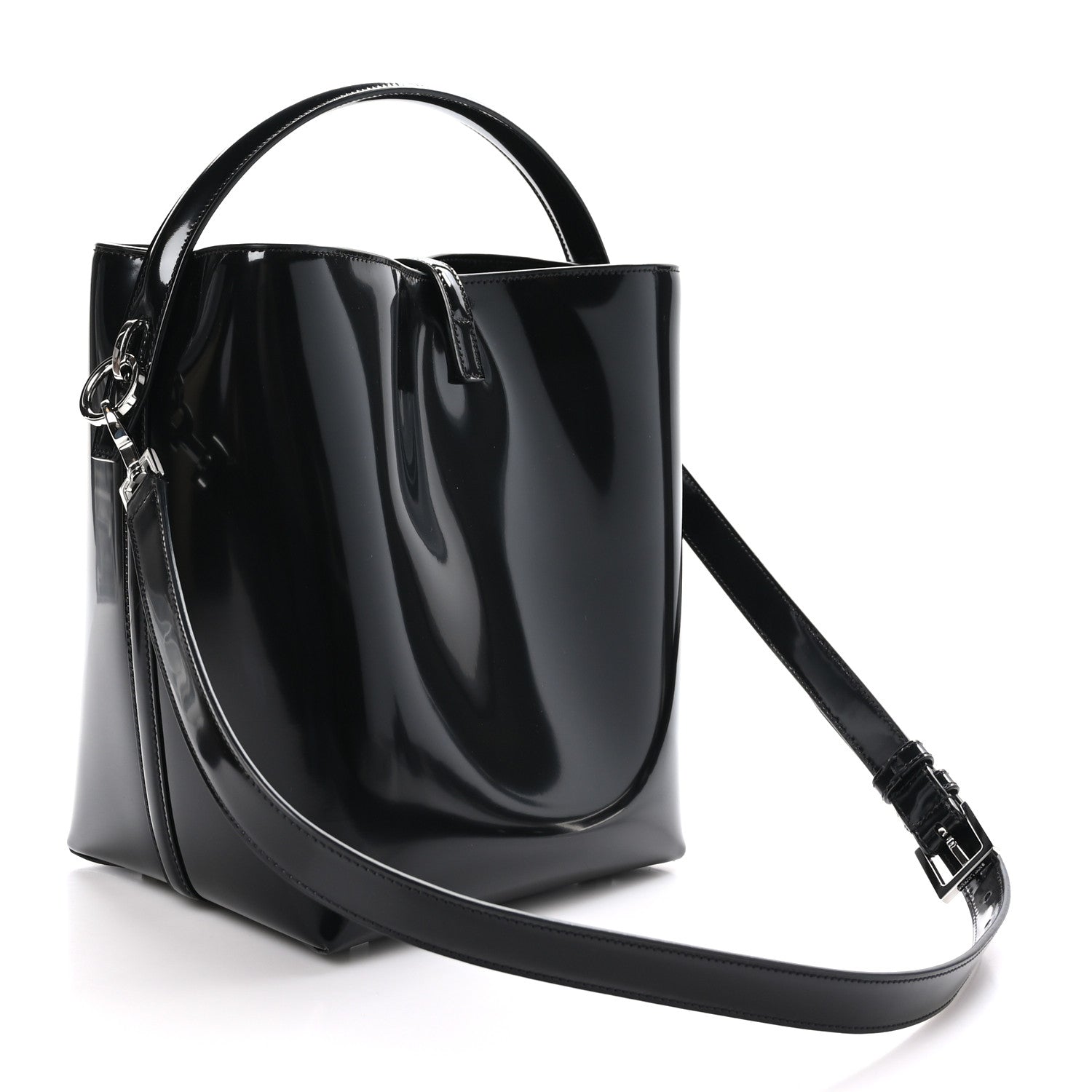Saint Laurent Patent Calfskin Le 37 Bucket Bag Black 4 of 11