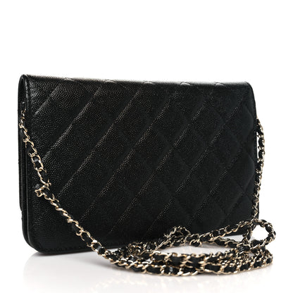 Chanel Caviar Quilted Golden Class Wallet On Chain WOC Black 3 of 12