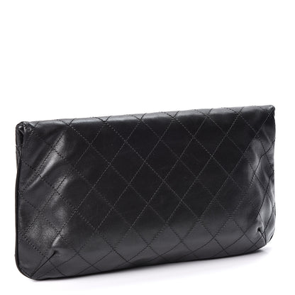 Chanel Lambskin Diamond Stitch Convertible Clutch Black 2 of 8