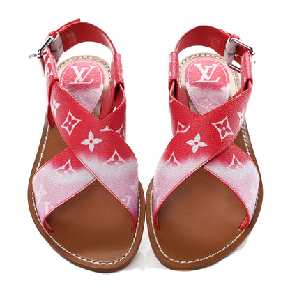 Louis Vuitton Monogram Escale Palma Flat Sandals 37 Rouge 9 of 22