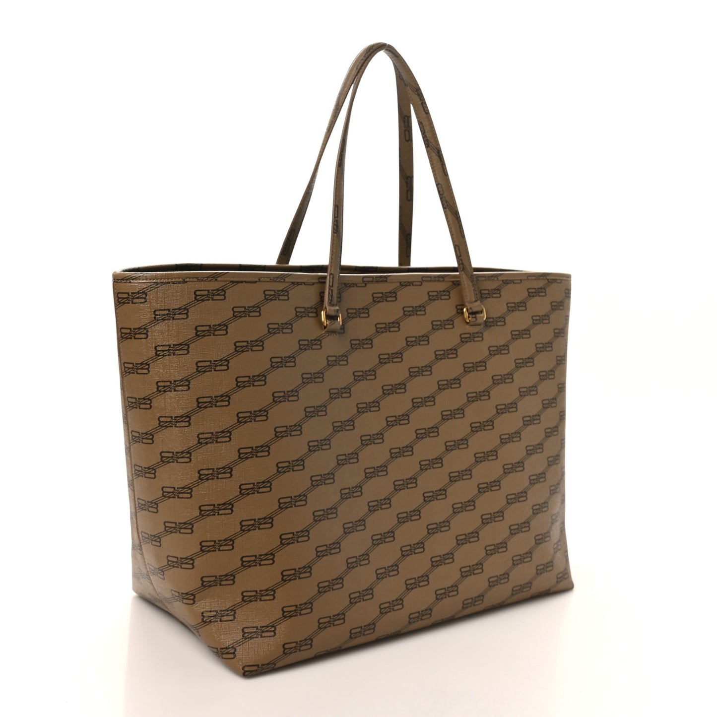 Coated Canvas BB Monogram Large Signature East West Shopper Bag Beige Brown