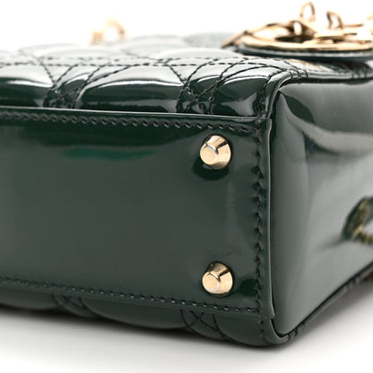 Christian Dior Patent Cannage Mini Lady Dior Pine Green 9 of 9