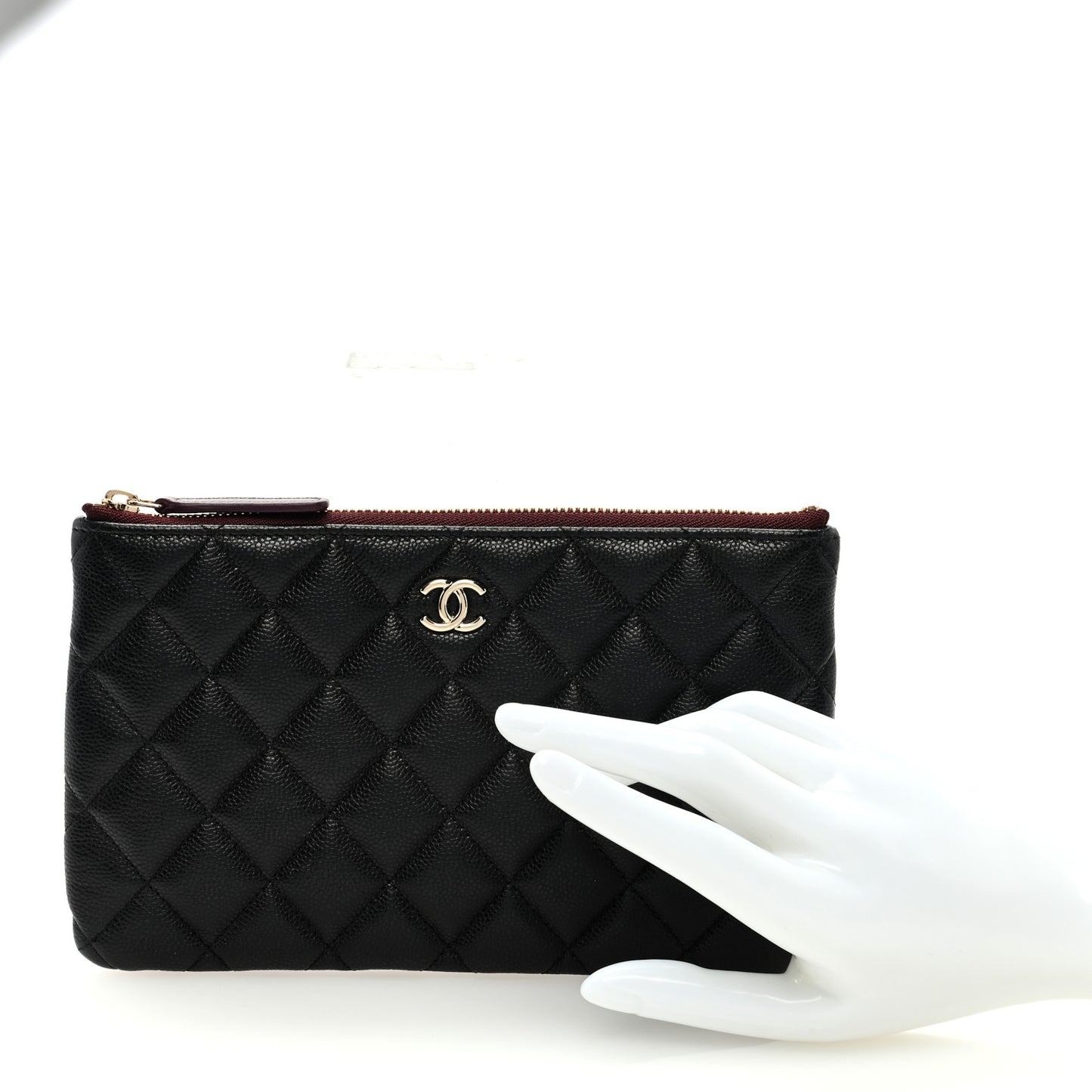 Caviar Quilted Cosmetic Case Black