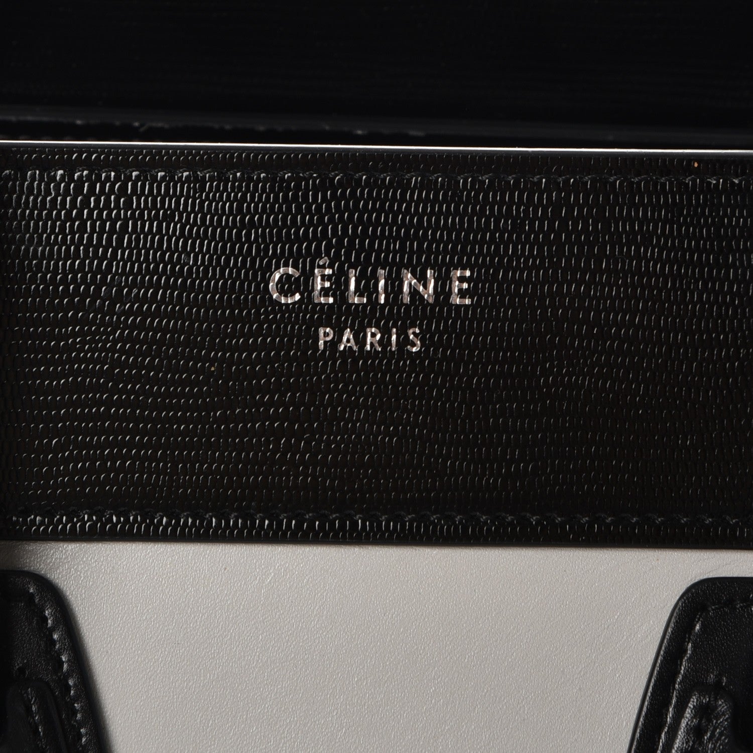 Celine Sleek Calfskin Micro Bi-Color Luggage Black White 6 of 12