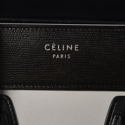 Celine Sleek Calfskin Micro Bi-Color Luggage Black White 6 of 12