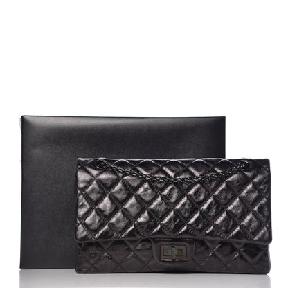 Chanel Glazed Aged Calfskin Quilted 2.55 Reissue 227 Flap So Black 10 of 10