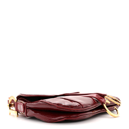 Christian Dior Patent Diorissimo Double Saddle Bag Dark Red 8 of 21