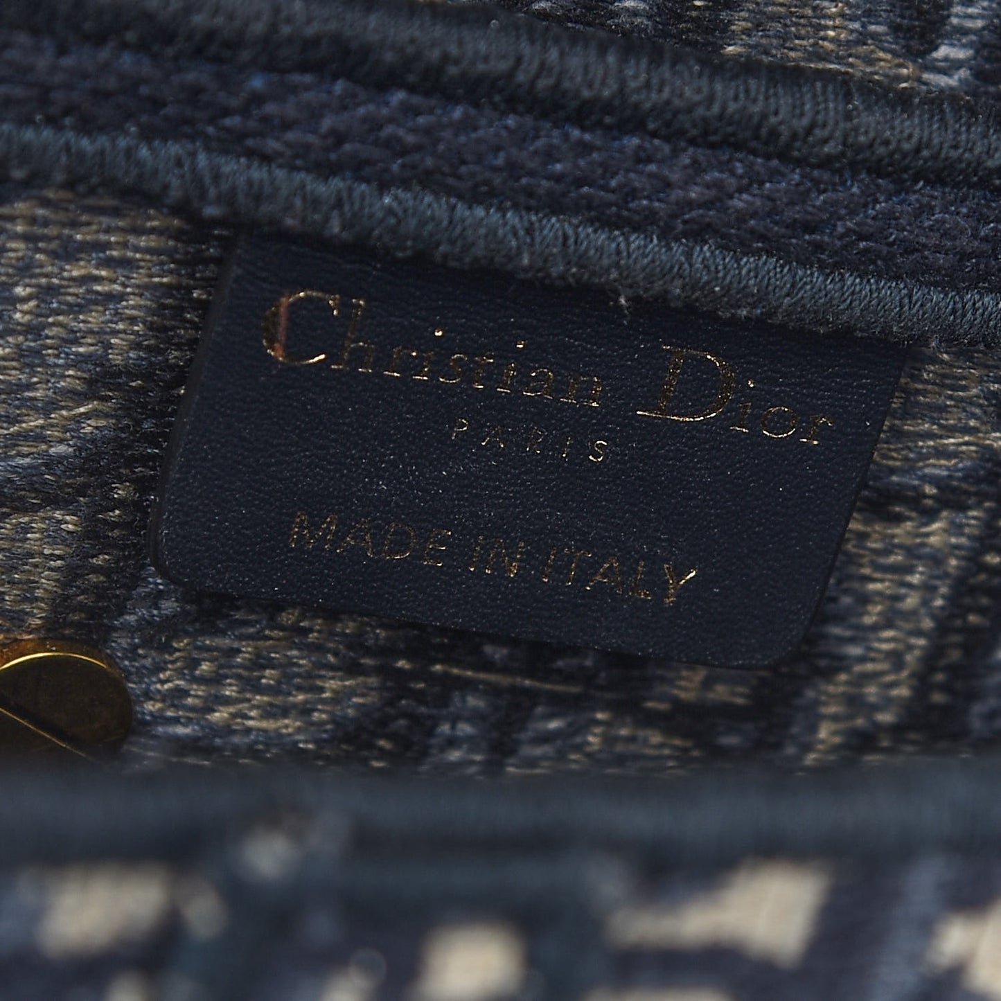 Oblique Embroidered Saddle Bag Blue