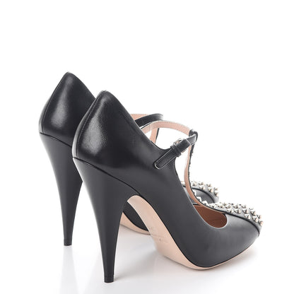Miu Miu Nappa Studded Pumps 37.5 Black 4 of 10