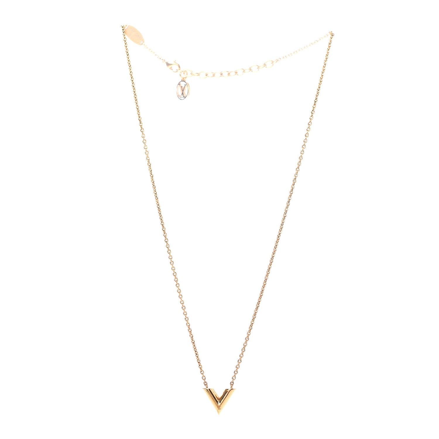 Louis Vuitton Essential V Necklace Gold 2 of 5