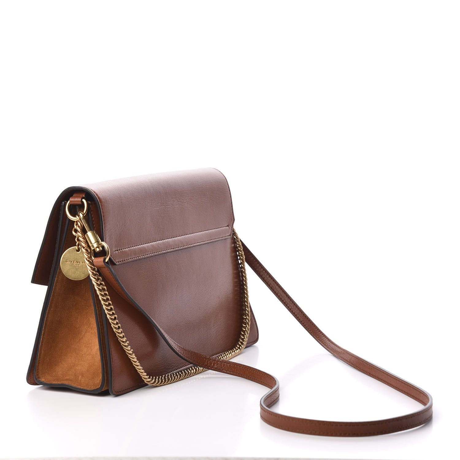 Givenchy Goatskin Suede Medium GV3 Flap Chestnut 3 of 10