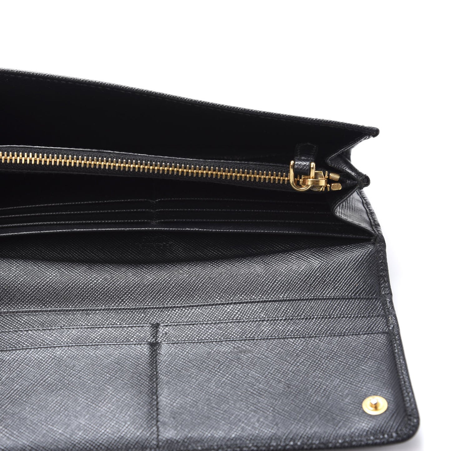 Saffiano Metal Continental Flap Wallet Black