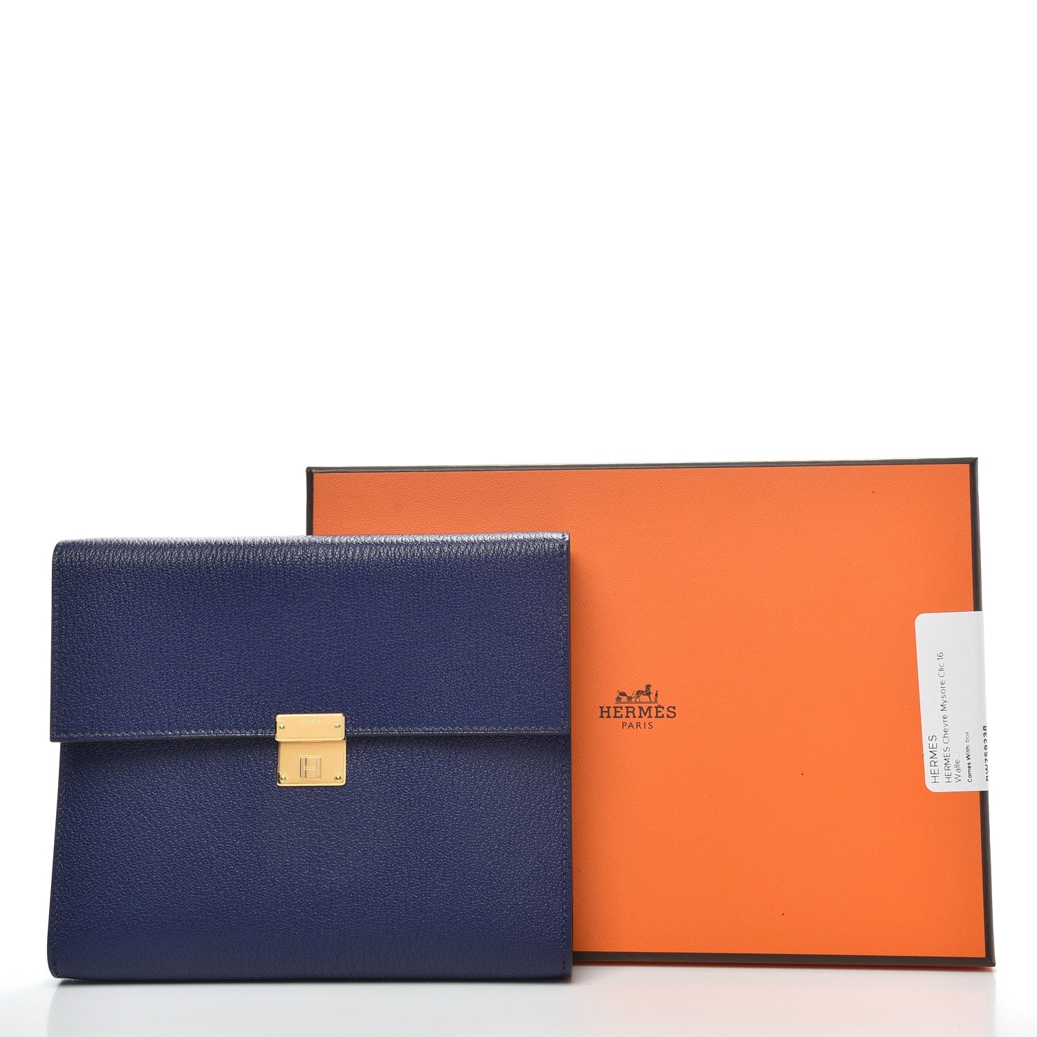 Hermes Chevre Mysore Clic 16 Wallet Blue Encre 6 of 6