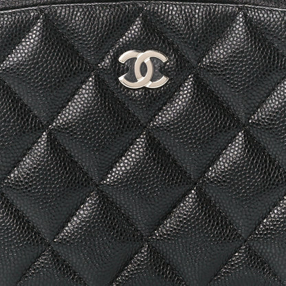 Chanel Caviar Quilted Curvy Pouch Cosmetic Case Black 8 of 12