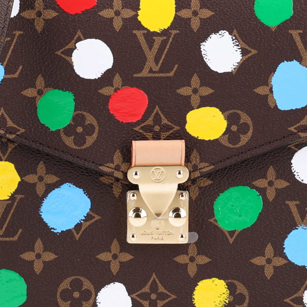 LV x YK Monogram Painted Dots Pochette Metis