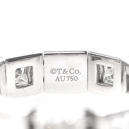 Tiffany 18K White Gold Diamond T Line Band Ring 49 5 4 of 6