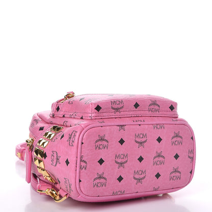 MCM Visetos Side Stud X-Mini Stark Backpack Pink 4 of 13