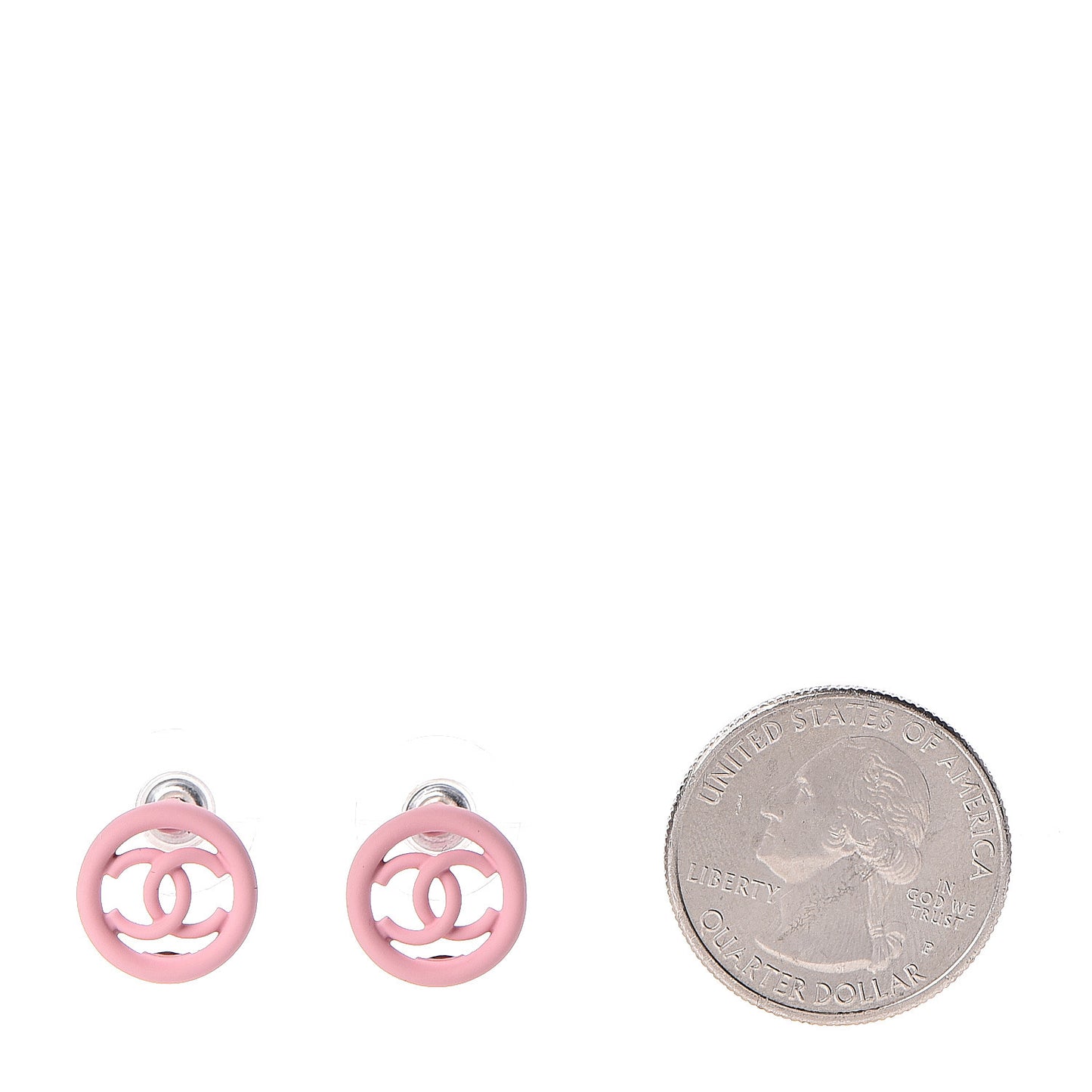 Rubber CC Earrings Pink