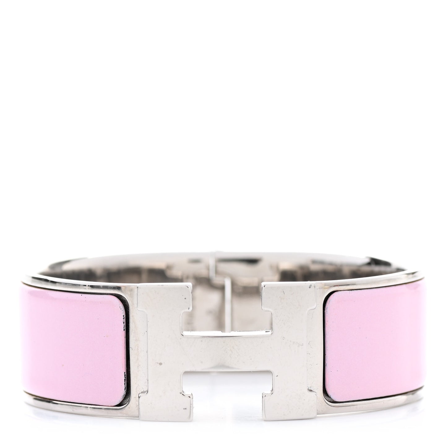 Enamel Wide Clic Clac H Bracelet GM Rose Dragee