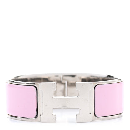 Hermes Enamel Wide Clic Clac H Bracelet GM Rose Dragee 1 of 5
