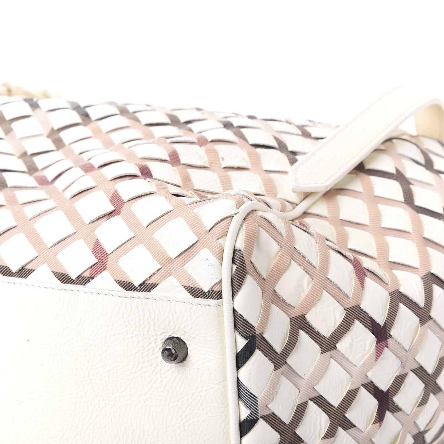 Patent Canvas Woven Nova Check Canterbury White
