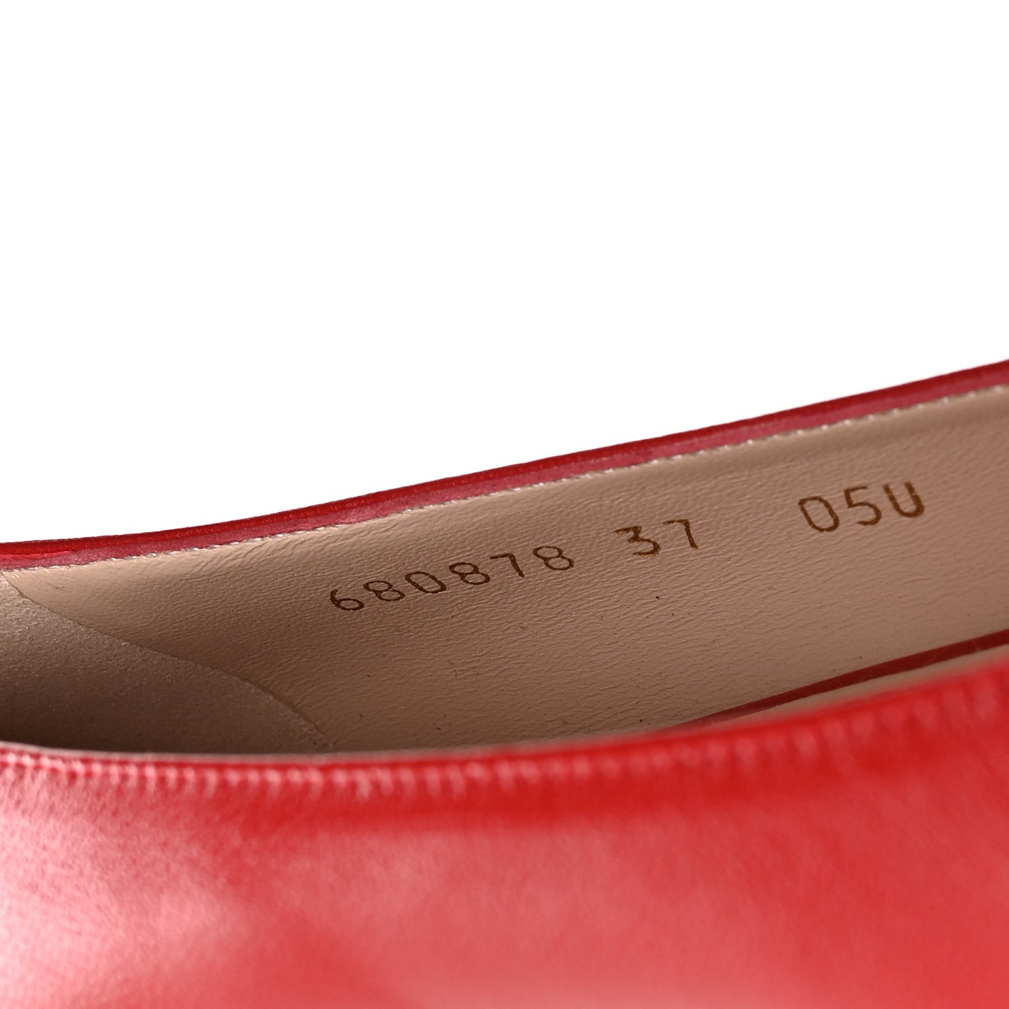 Nappa Charlotte Double G Ballet Flats 37 Maple Red