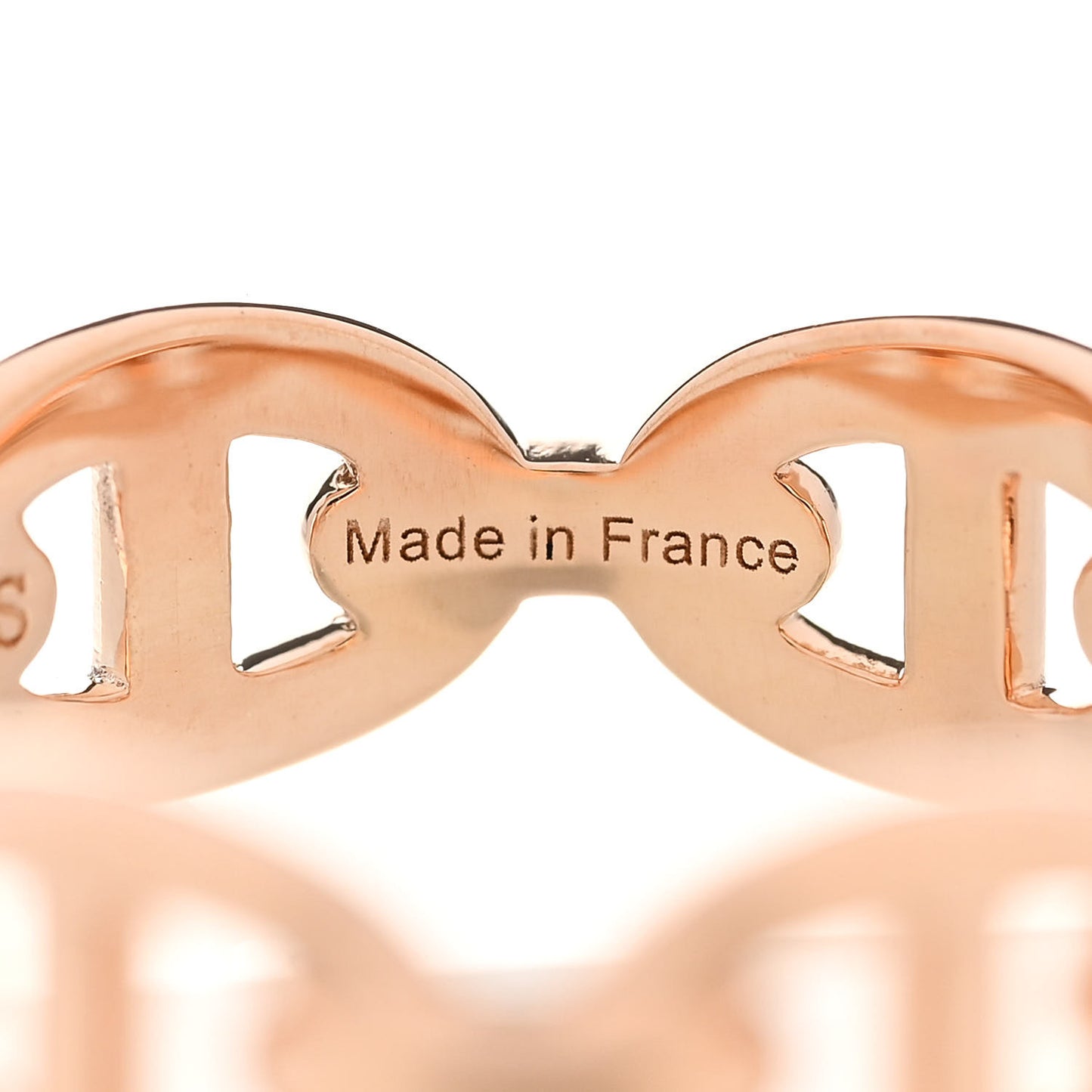 18K Rose Gold PM Chaine d'Ancre Enchainee Ring 53 6.5
